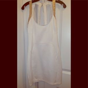 White and gold Tobi bodycon dress